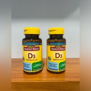 NATURE MAID NIB Lot Of 2 Vitamin D3 1000iu (25mcg) 100 tablets EXP. MAY 2026